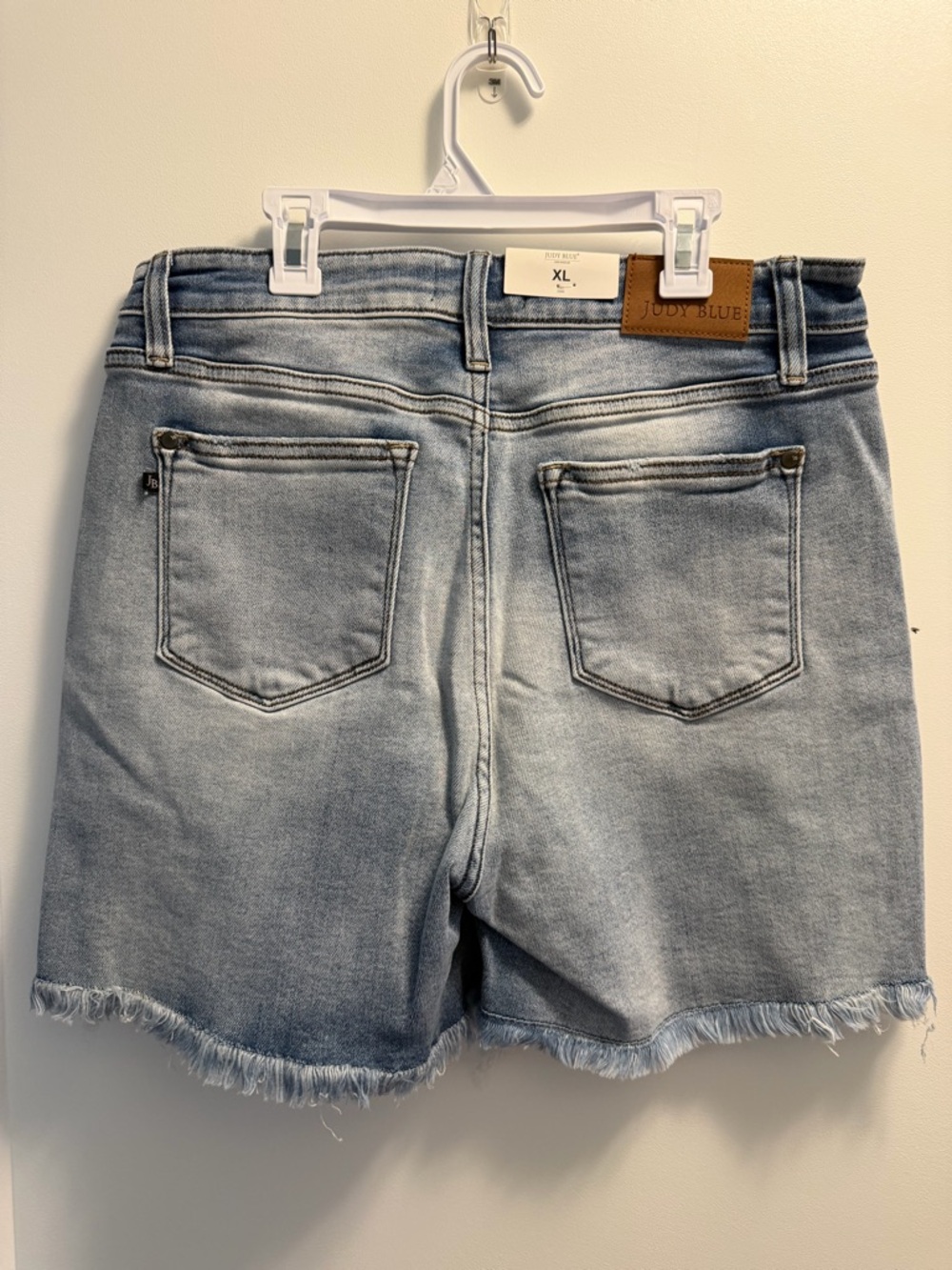 Judy Blue Light Blue Distressed Hem Denim Shorts - Picture 4 of 5